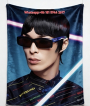 Balenciaga Eyewear Print Fleece Throw Blanket BA450